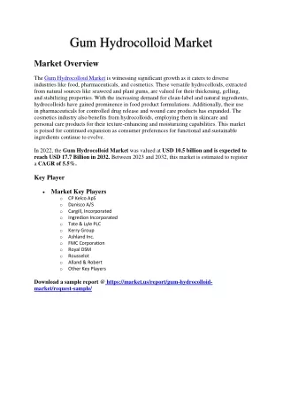 Gum Hydrocolloid Market