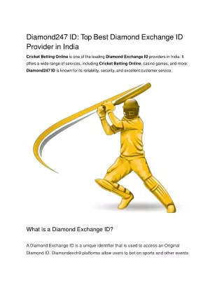 Diamond247 ID_ Top Best Diamond Exchange ID Provider in India