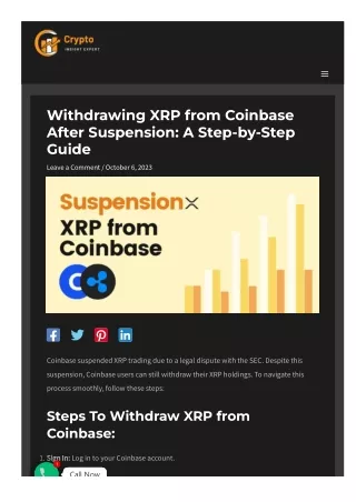 How to Withdraw XRP from Coinbase after Suspension