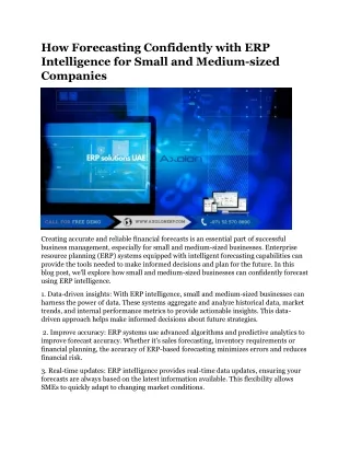 How Forecasting Confidently with ERP Intelligence for Small and Medium-sized Companies