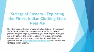 Strings of Custom Exploring the Finest Indian Clothing Store Near Me