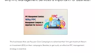 Why PPC Management Services is Important For Business