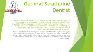 General Strathpine Dentist and emergency strathpine  pdf