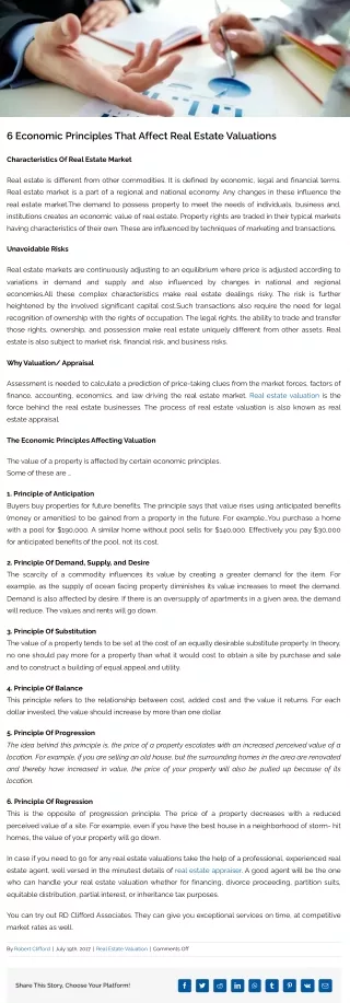 Unlocking Economic Principles in Real Estate Valuations