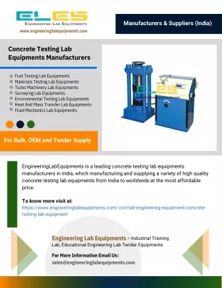 Concrete Testing Lab Equipments Manufacturers