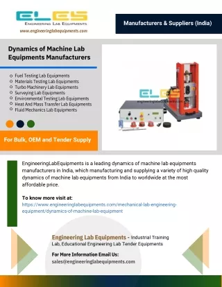 Dynamics of Machine Lab Equipments Manufacturers