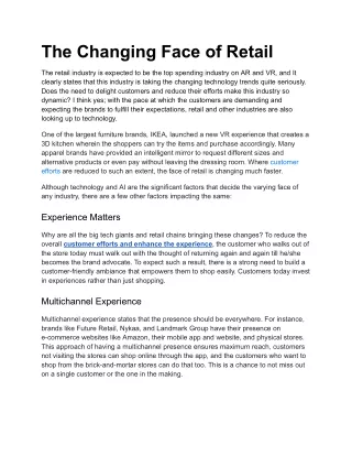 The Changing Face of Retail