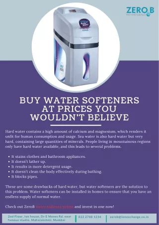 Buy Water Softeners at Prices You Wouldn’t Believe