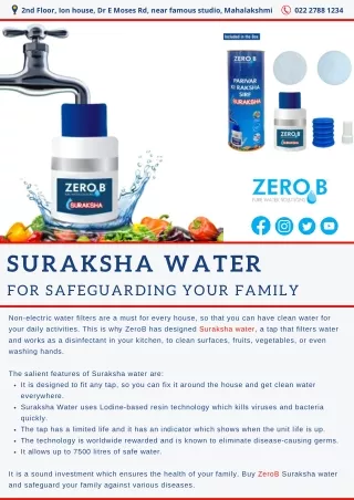 Suraksha water- For Safeguarding Your Family