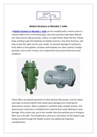 Basket Strainers in Mumbai,India