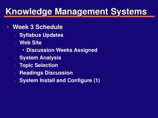 Knowledge Management Systems