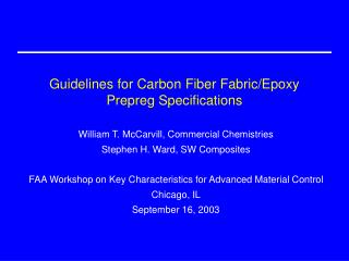 Guidelines for Carbon Fiber Fabric/Epoxy Prepreg Specifications