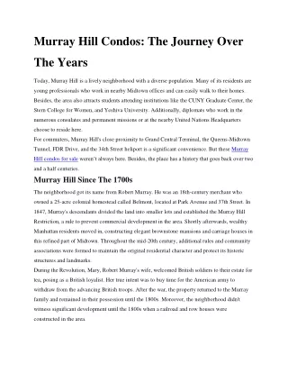 Murray Hill Condos_ The Journey Over The Years