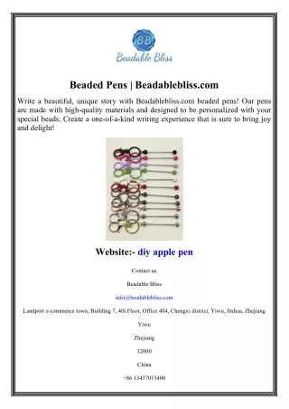 Diy Apple Pen Beadablebliss.com