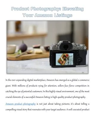 Product Photography: Elevating Your Amazon Listings