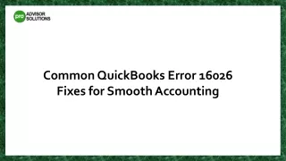 Common QuickBooks Error 16026 Fixes for Smooth Accounting
