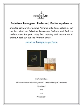 Salvatore Ferragamo Perfume  Perfumepalace.in