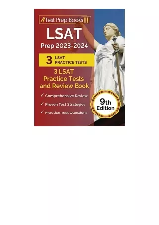 Download PDF LSAT Prep 2023 2024 3 LSAT Practice Tests and Review Book 9th Editi