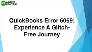 How To Deal With QuickBooks Error 6069