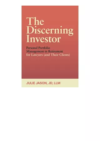 Download The Discerning Investor Personal Portfolio Management in Retirement for