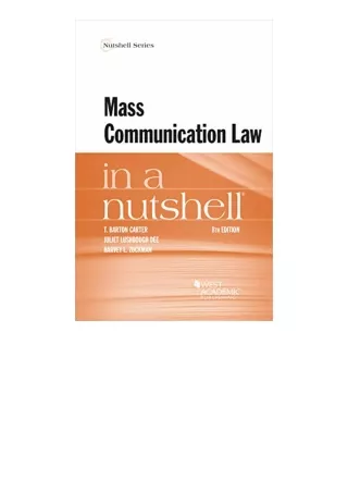 Download Mass Communication Law in a Nutshell Nutshells full