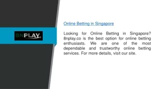 Online Betting in Singapore 8nplay.co1