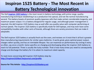 Inspiron 1525 Battery - The Most Recent in Battery Technolog