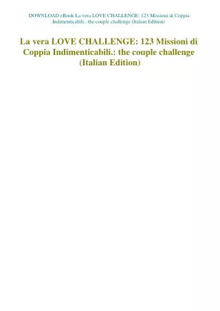 DOWNLOAD eBook La vera LOVE CHALLENGE 123 Missioni di Coppia Indimenticabili. th