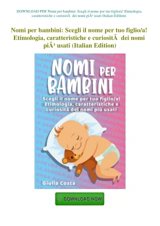 DOWNLOAD PDF Nomi per bambini Scegli il nome per tuo figlioa! Etimologia  caratt