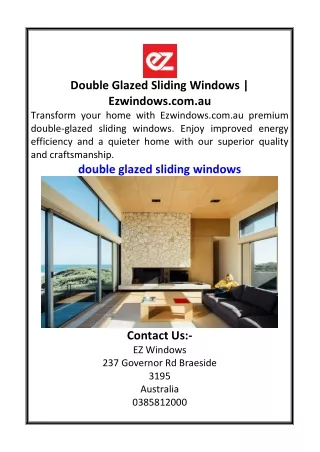 Double Glazed Sliding Windows  Ezwindows.com.au