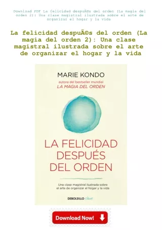 Download PDF La felicidad despuÃƒÂ©s del orden (La magia del orden 2) Una clase