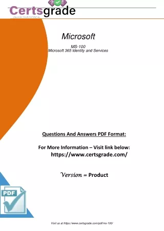 Genuine Ms-100 Microsoft Certified Professional Exam Certification Pdf Dumps