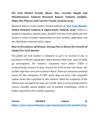 Pet Tech Market Manufacturers Analysis Research Report 2035