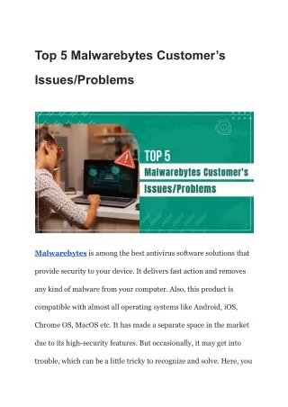 Top 5 Malwarebytes Customer’s Issues_Problems