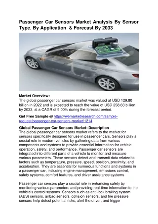Passenger Car Sensors Market Analysis By Sensor Type, By Application