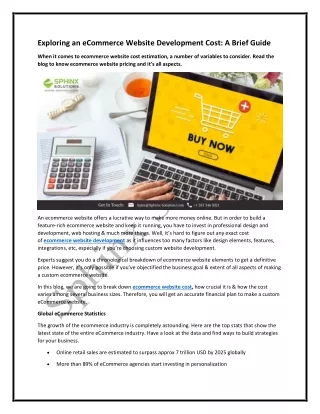Exploring an eCommerce Website Development Cost A Brief Guide