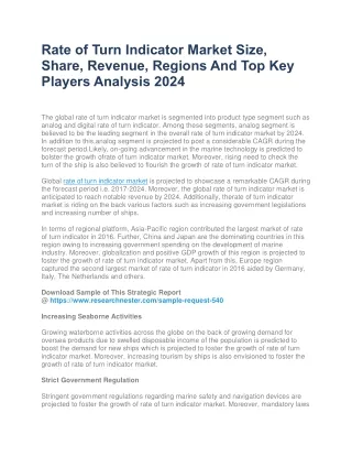 Rate of Turn Indicator Market Growth Statistics &amp; Regional Forecast, 2024