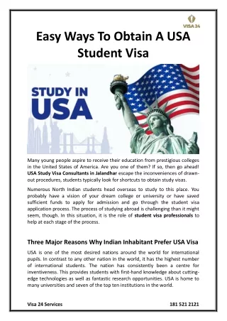 Easy Ways To Obtain A USA Student Visa