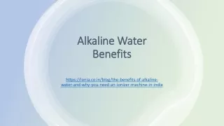 Alkaline Water Benefits