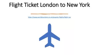 Flight Ticket London to New York