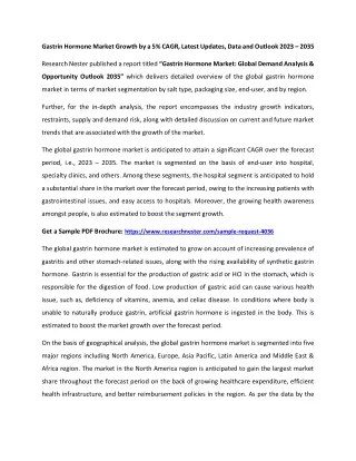 Gastrin Hormone Market