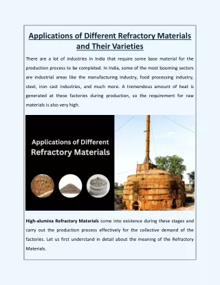 Applications of Different Refractory Materials and Their Varieties