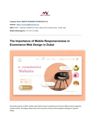 Ecommerce Web Design in Dubai