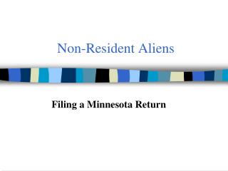 Non-Resident Aliens