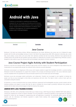 Android with Java course in Noida