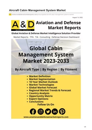 Aircraft Cabin Management System Market