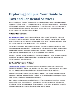 Exploring Jodhpur PDF 1