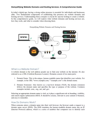 Demystifying Website Domains and Hosting Services A Comprehensive Guide