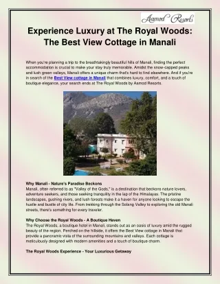 Boutique hotel in Manali