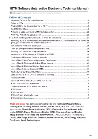 IETM Software PDF Code and Pixels